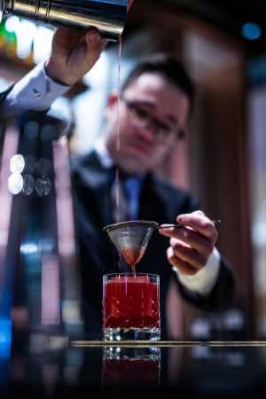 Aquavit | Rus Yessenov, director of beverage at the Fairmont Royal York, makes an aquavit cocktail