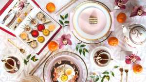 Afternoon tea and high tea in Toronto | An overhead of the tea spread at the Shangri-La