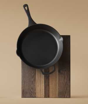 Kitchen essentials from Toronto chefs | Master Chef Cast Iron Frying Pan and Multiuse Cutting Board