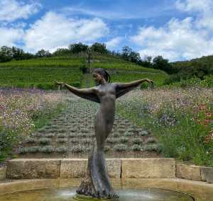 Saxony, Germany | A bronze statue at Weingut Klaus Zimmerling