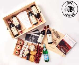 A box of wine from Charlie's Burgers Wine Program with charcuterie