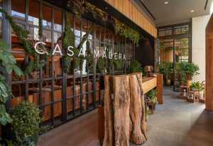 The entrance to Casa Madera restaurant, inside the 1 Hotel Toronto