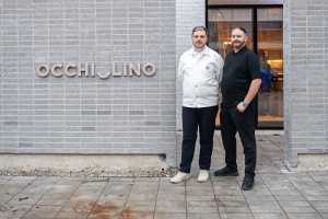 Chef Luke Donato and Nick Mazone outside Occhiolino Toronto