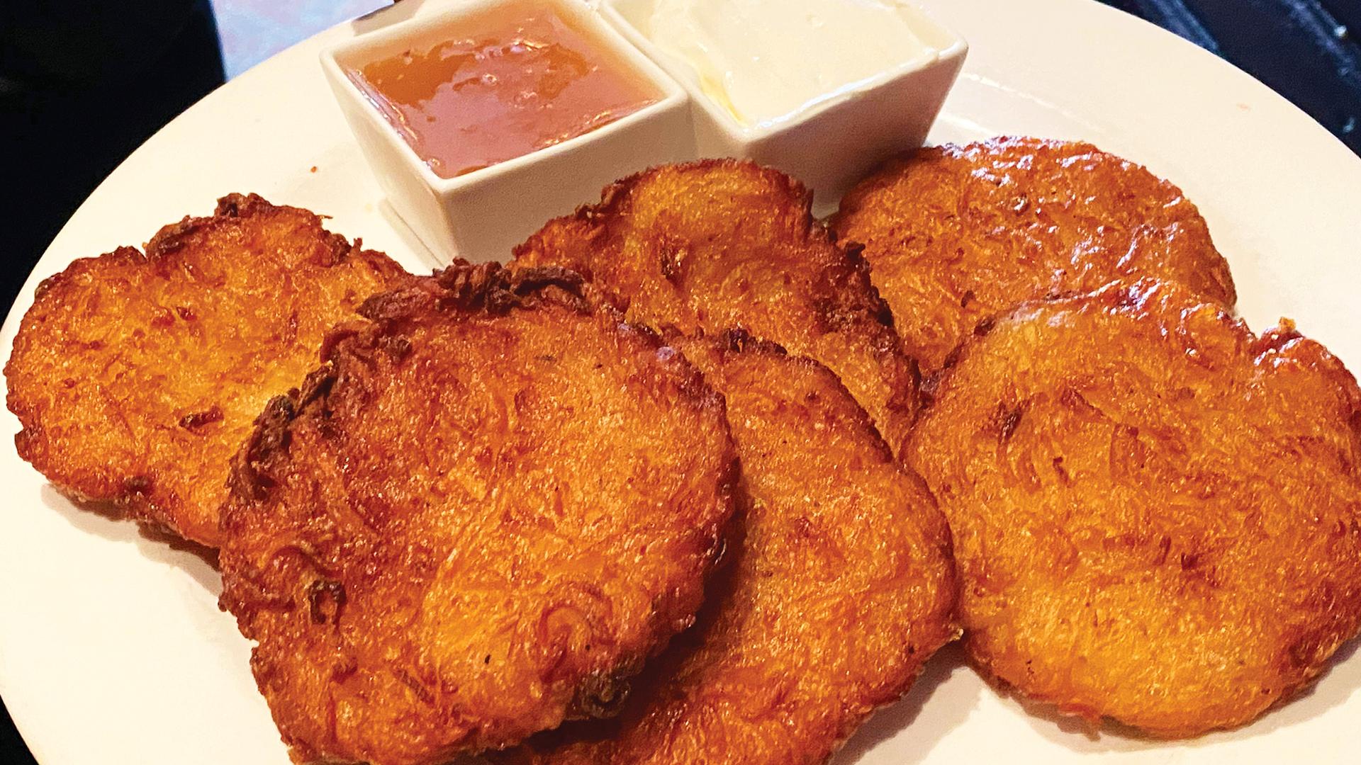 Toronto's best latkes | A plate of latkes with dips from Free Times Café Toronto's best latkes | A plate of latkes with dips from Free Times Café