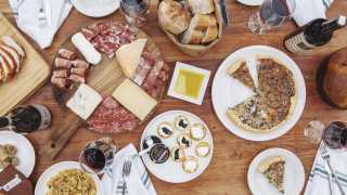 Eataly holiday gift guide | An overhead shot of food from Eataly's restaurants