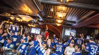 Best sports bars in Toronto | Maple Leafs fans cheering at The Pint