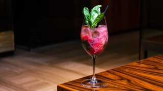 Rosé cocktails | d|bar's Rhubarb Basil Gin Spritz