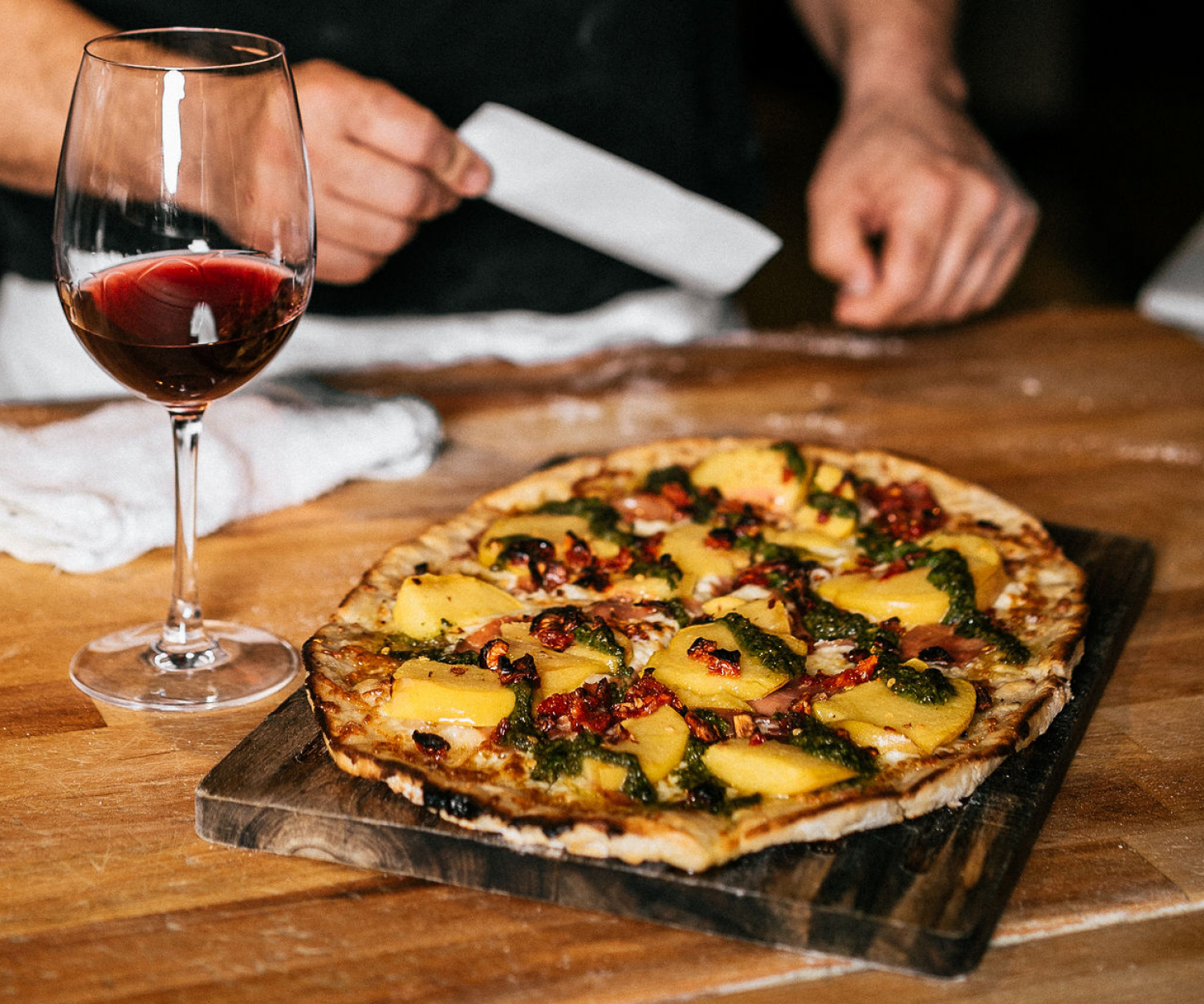 The best pizza in Toronto | A pizza and a glass of red wine at the Parlour