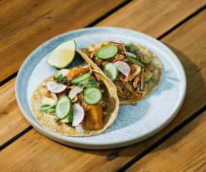 Toronto's best tacos | Tacos on the patio at El Rey Mezcal Bar in Kensington Market