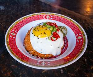 Korean restaurants Toronto | A dish topped with an egg at OddSeoul