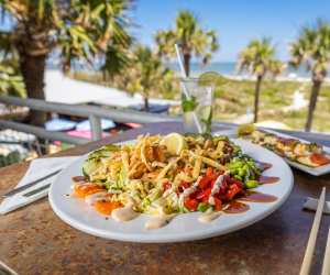 A plate of vibrant Southern food on Amelia Island