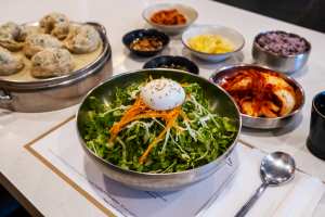 Korean restaurants Toronto | A vegetable dish at Myeongdong Gyoza Kalguksu