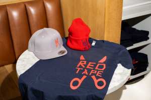 Merch sold at Red Tape Brewery