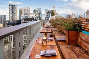 Best patios in Toronto | Seating with a view at Harriet's rooftop at 1 Hotel Toronto