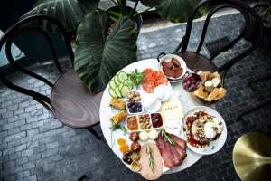 Turkish restaurants in Toronto | Overhead of a table full of dishes at Pasaj