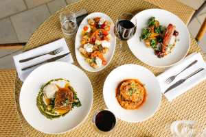 An assortment of dishes at Ravine Vineyard Estate Winery in Niagara