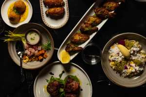 A spread of late night eats at Marked in Toronto