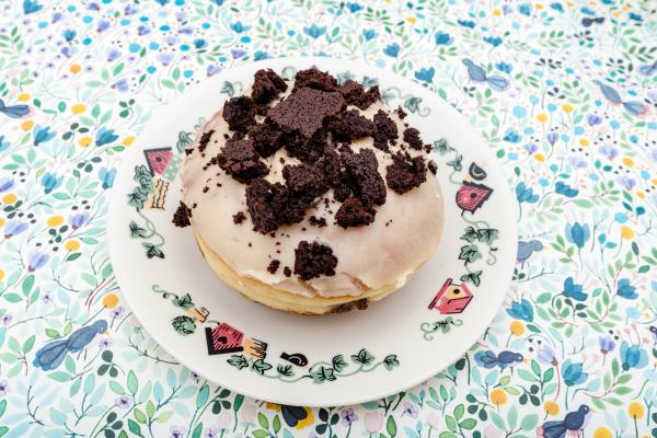 Best doughnuts in Toronto | A chocolate covered doughnut at Glory Hole Doughnuts