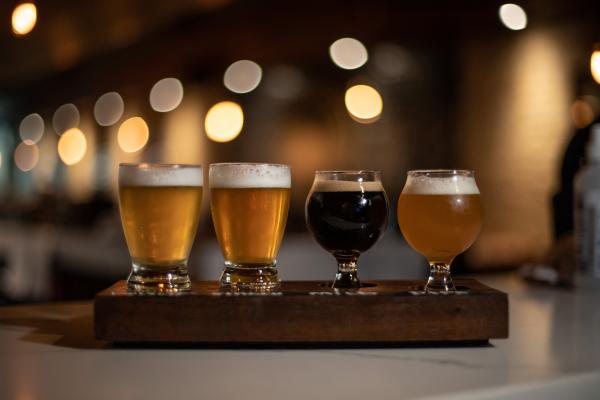 Happy hours in Toronto | A flight of beer at Folly Brewpub