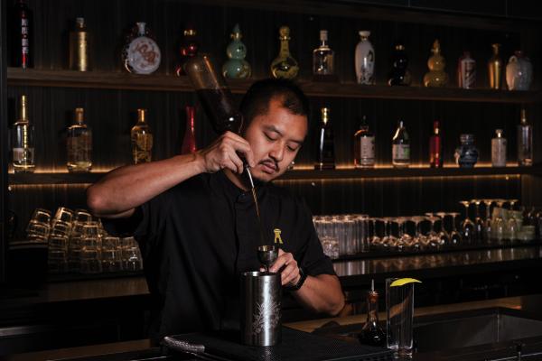 Baijiu in Toronto | Hong Shing's bartender Vincent Chan makes a cocktail