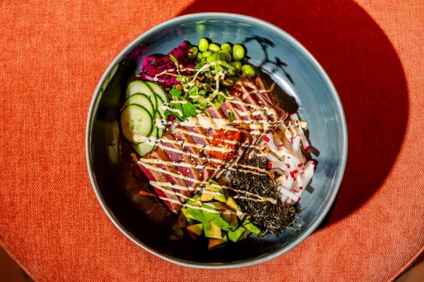 Seared Bluefin Tuna Poke bowl at The Joneses restaurant in Toronto