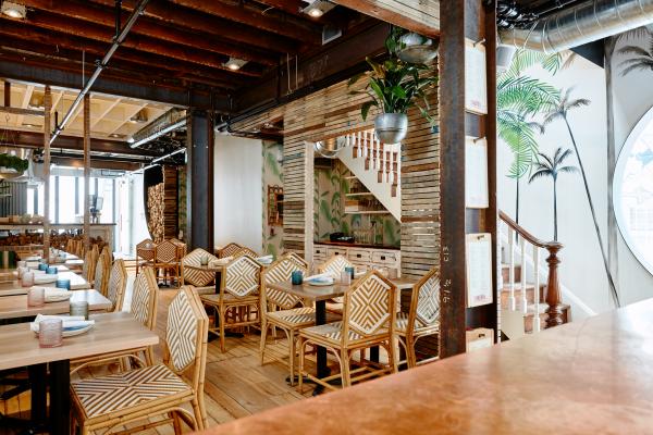 Romantic restaurants in Toronto | Seating inside Chubby's Jamaican Kitchen