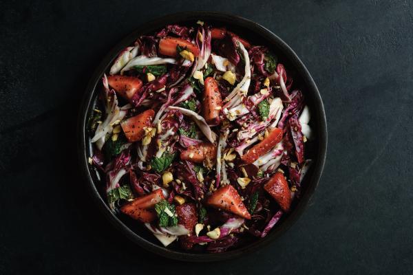 Canadian recipes from the Prairies | Christie Peters's Strawberry Mint  Radicchio Salad