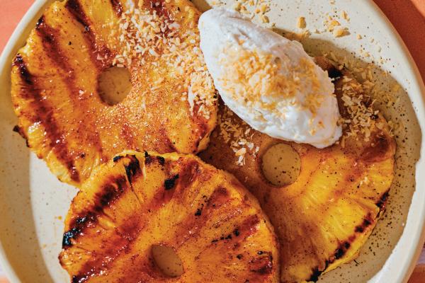 Vegan recipes for dinner | Desiree Nielsen's Grilled Pineapple with Toasted Coconut