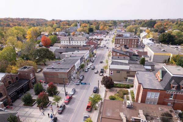 Prince Edward County | An overhead view of Picton in Prince Edward County