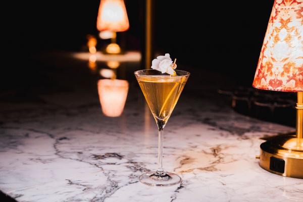 Taylor Swift Toronto events | A martini from the Meet Me at Midnight Menu at Frenchy Bar et Brasserie