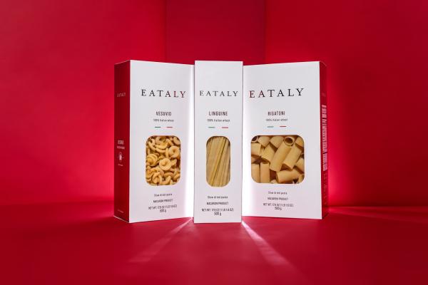 A lineup of Eataly pasta