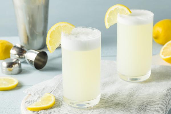 Gin fizz cocktails