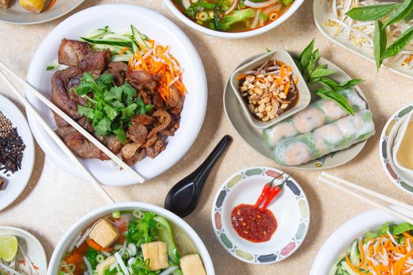 Cheap eats in Toronto | A spread of dishes at Pho Rùa Vàng Golden Turtle Cheap eats in Toronto | A spread of dishes at Pho Rùa Vàng Golden Turtle