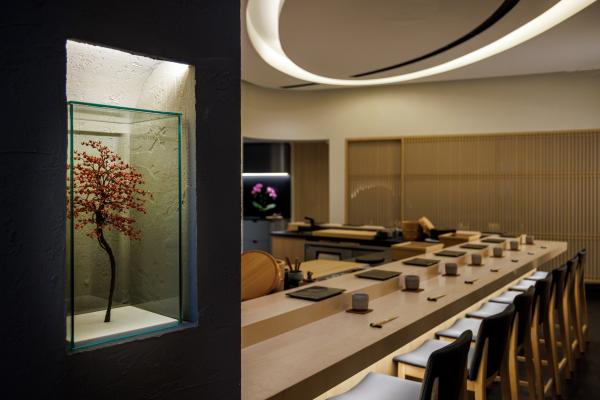 Sushi Yugen omakase in Toronto | The dining space with the main counter