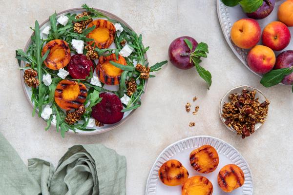 Grilled stone fruit and citrus salad