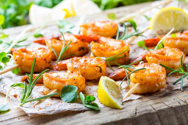 Grilled shrimp skewers