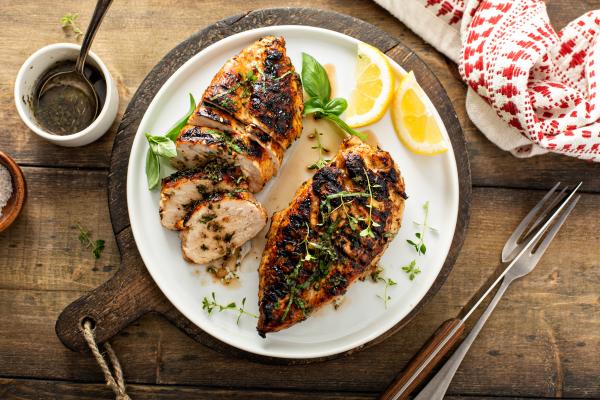 Herb-marinated chicken thighs
