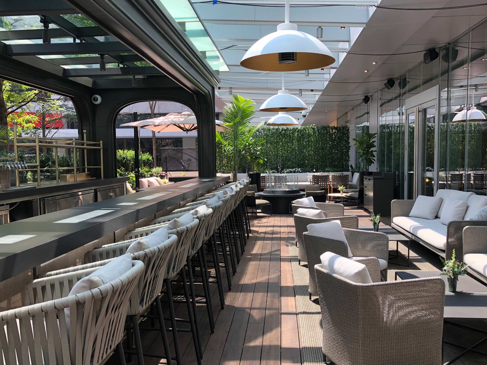 Best patios in Toronto | The bar and seating on the patio at EPOCH Bar & Kitchen Terrace
