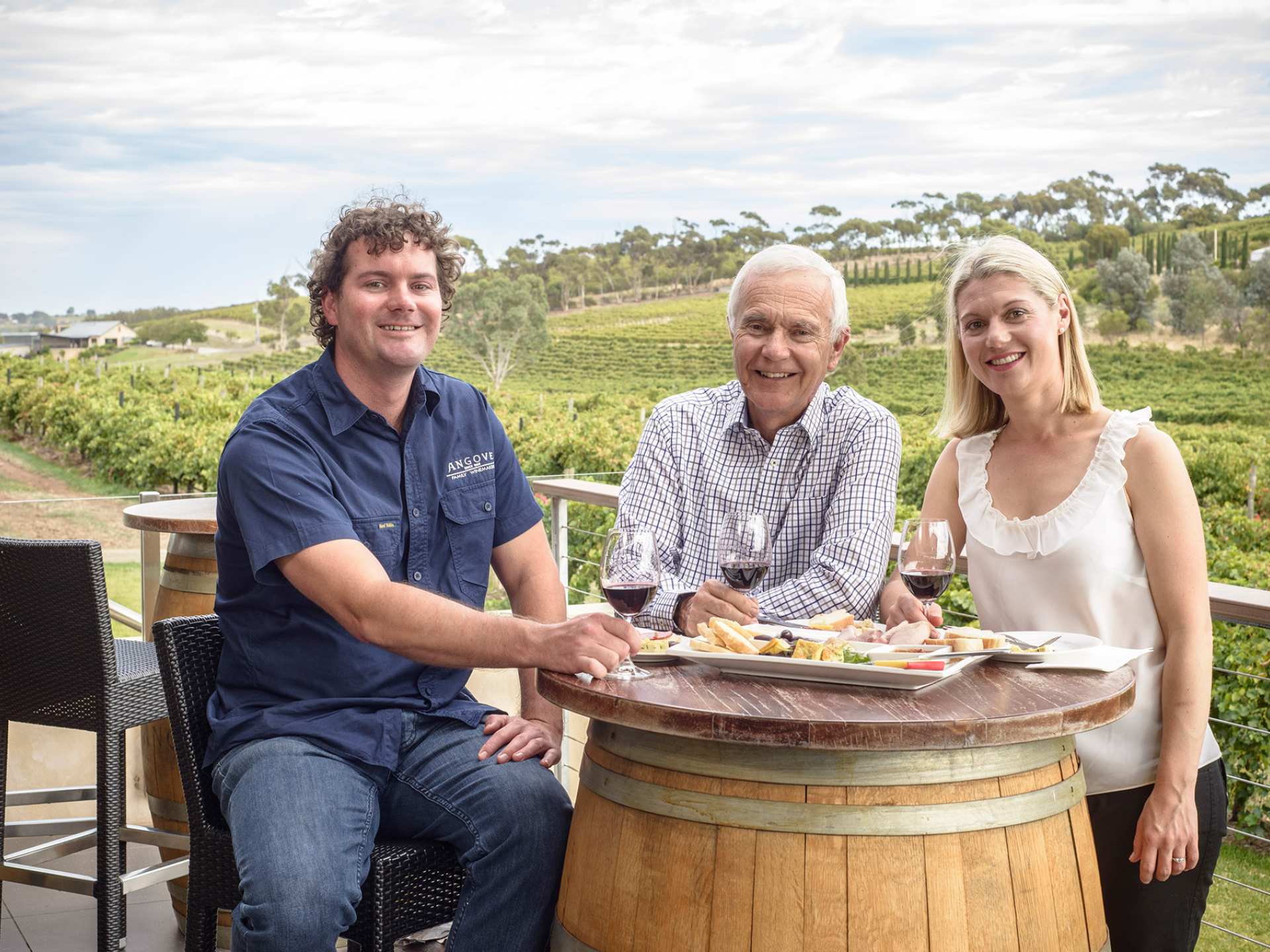 Angove wine | The owners of Angove Family Winemakers sitting around a table
