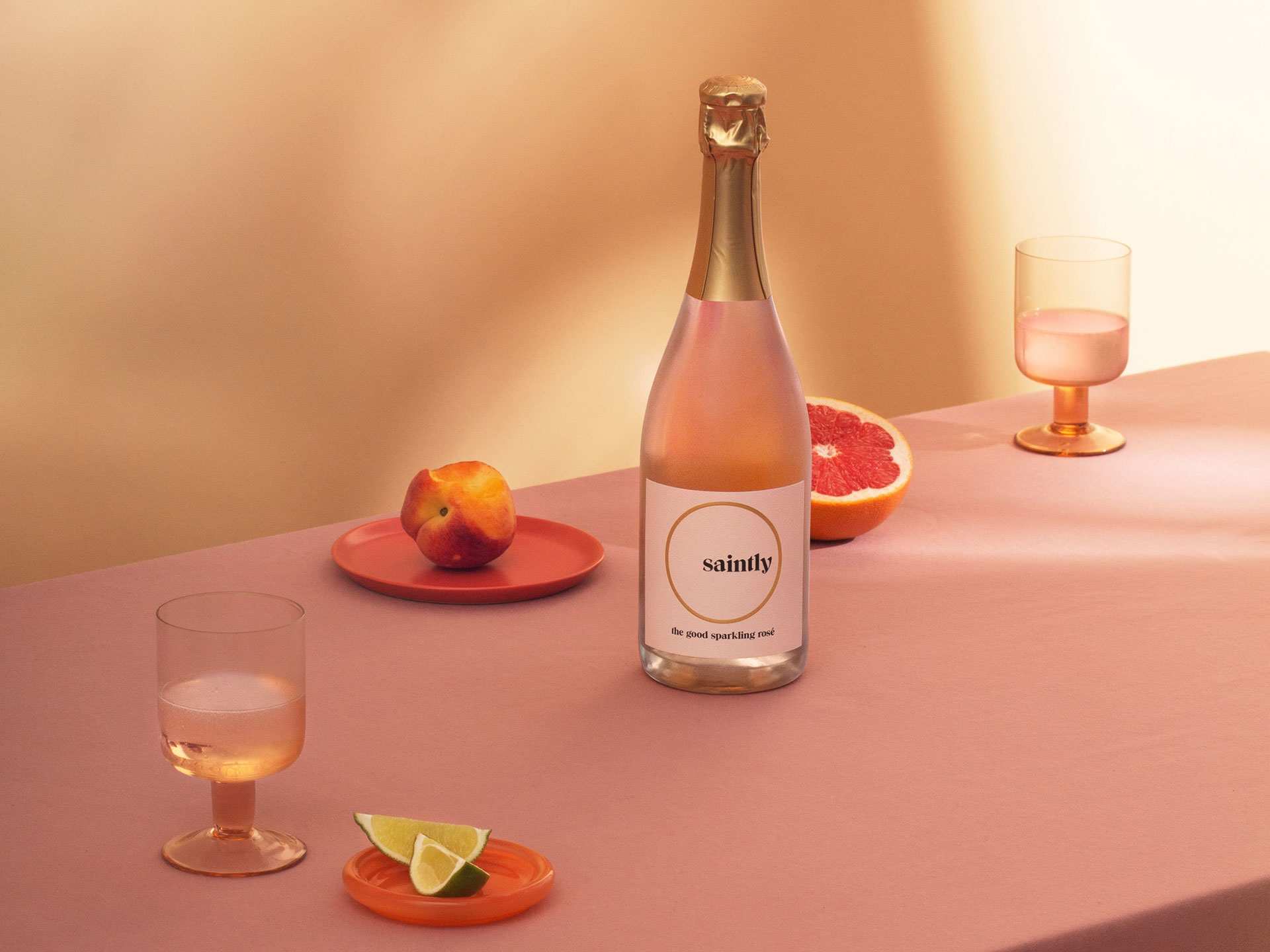 Mother's Day gift ideas | A table set with Saintly The Good Sparkling Rosé VQA