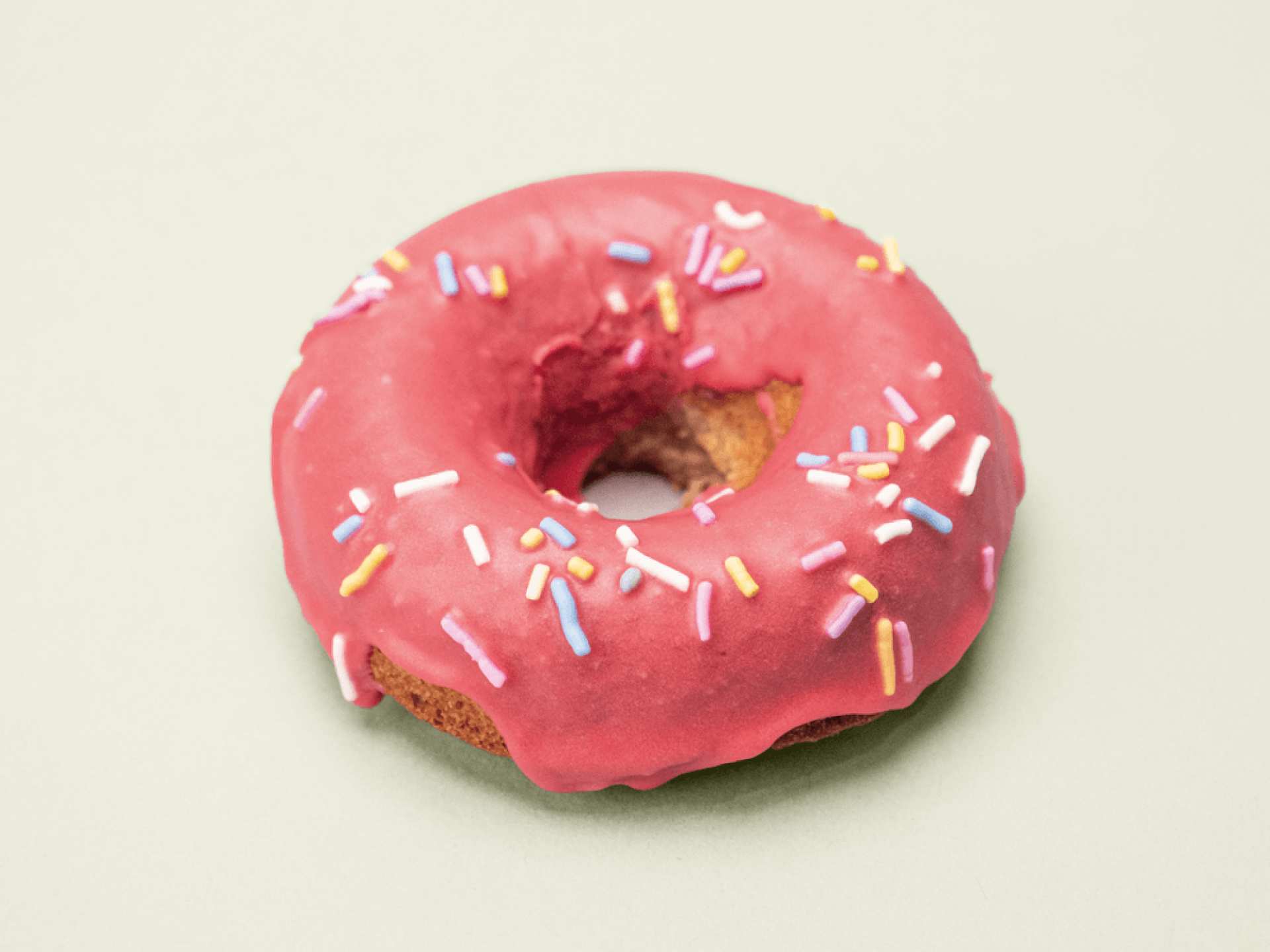 Best doughnuts in Toronto | A pink glazed doughnut from Tori's Bakeshop