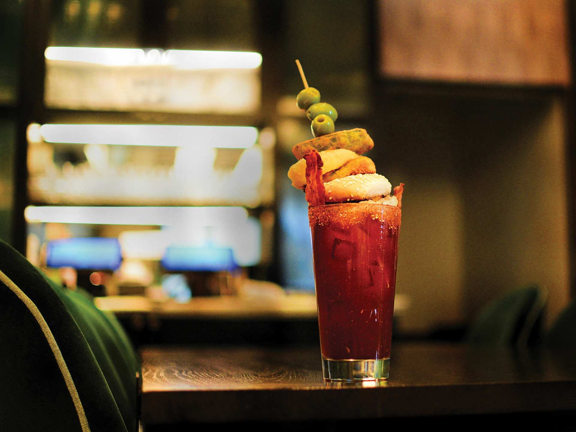 The history of the caesar cocktail | A caesar stacked high at the Hawthorn Dining Room & Bar