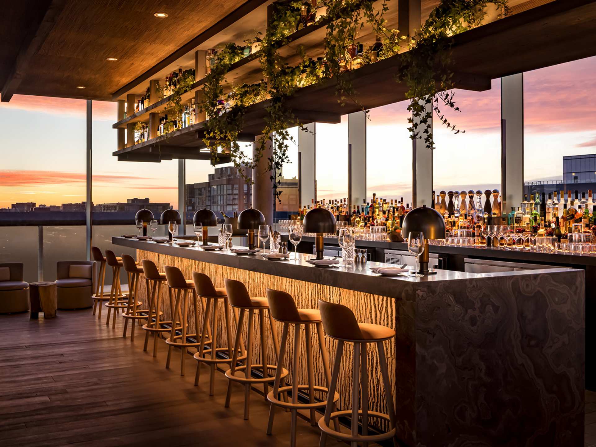 Best patios in Toronto | The bar at Harriet's rooftop at 1 Hotel Toronto