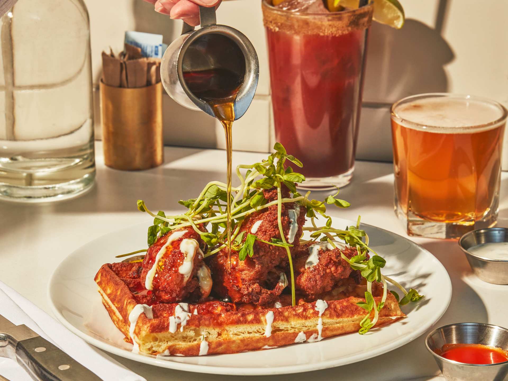 Best patios Toronto | Chicken and waffles at The Drake on Queen West