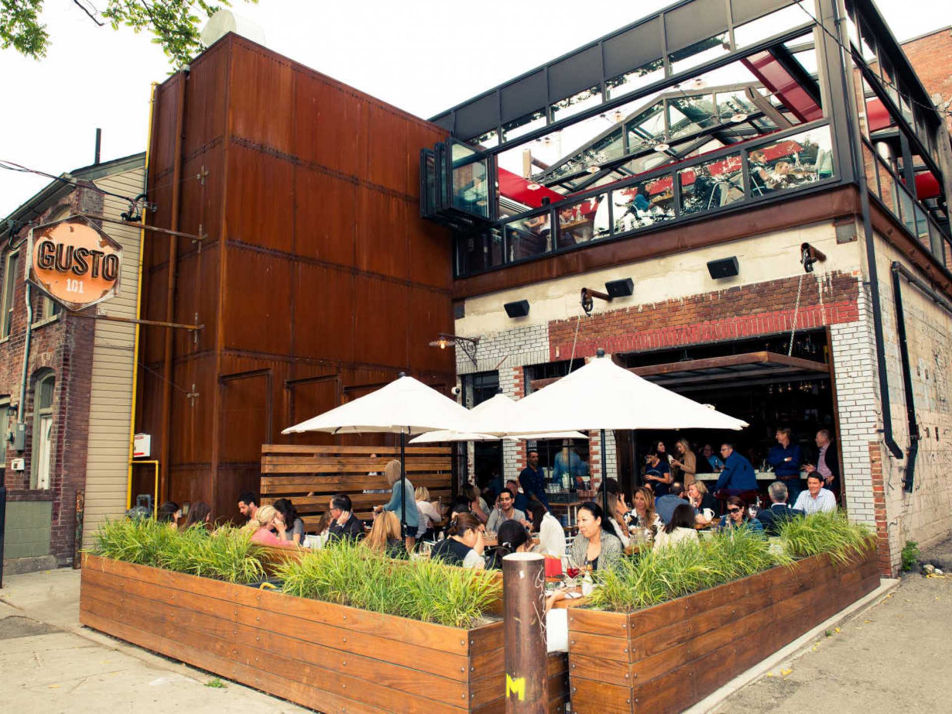 Best patios in Toronto | Gusto 101's street-side patio and rooftop patio