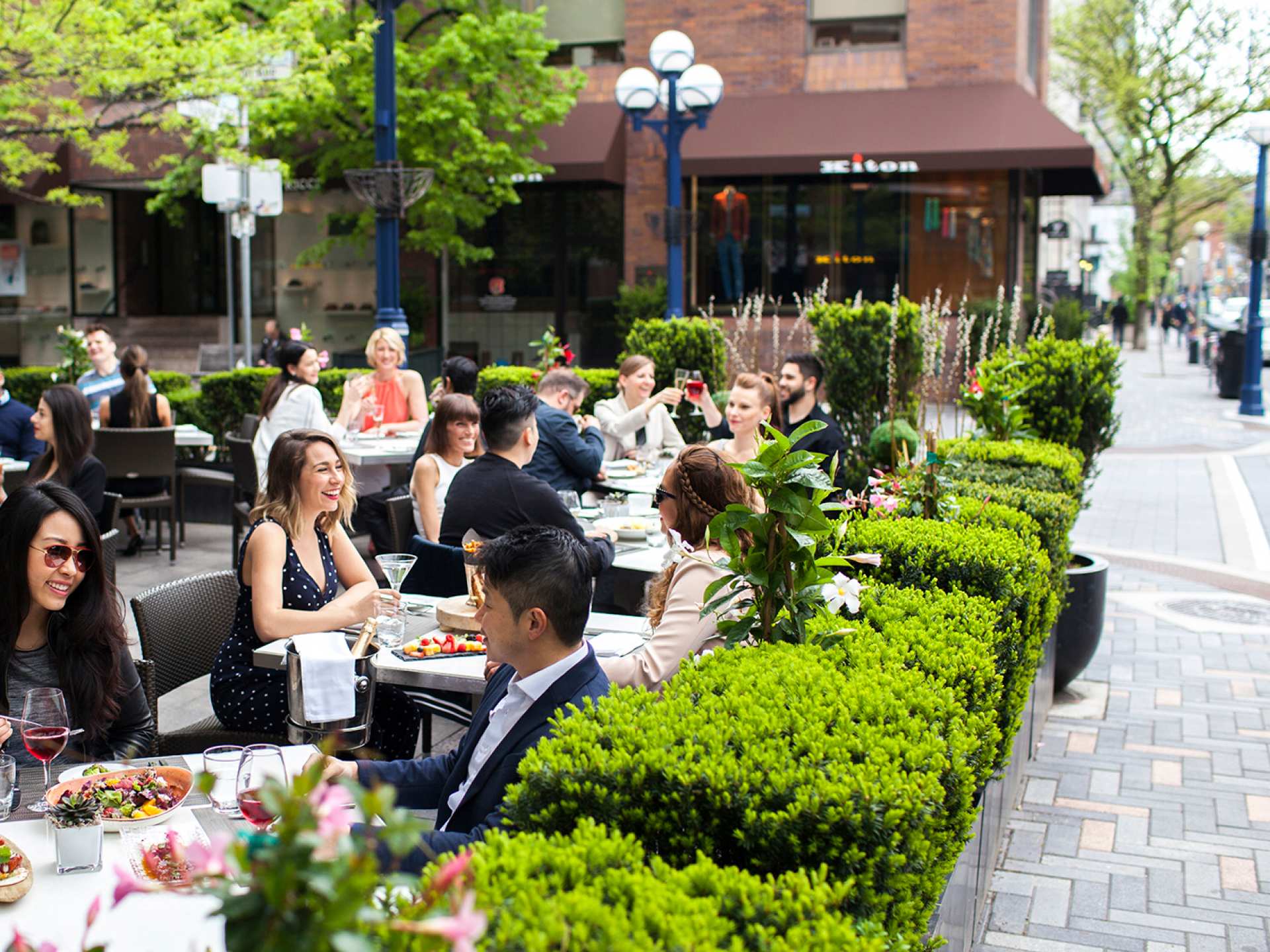 Best patios Toronto | ONE Restaurant patio at the Hazelton Hotel
