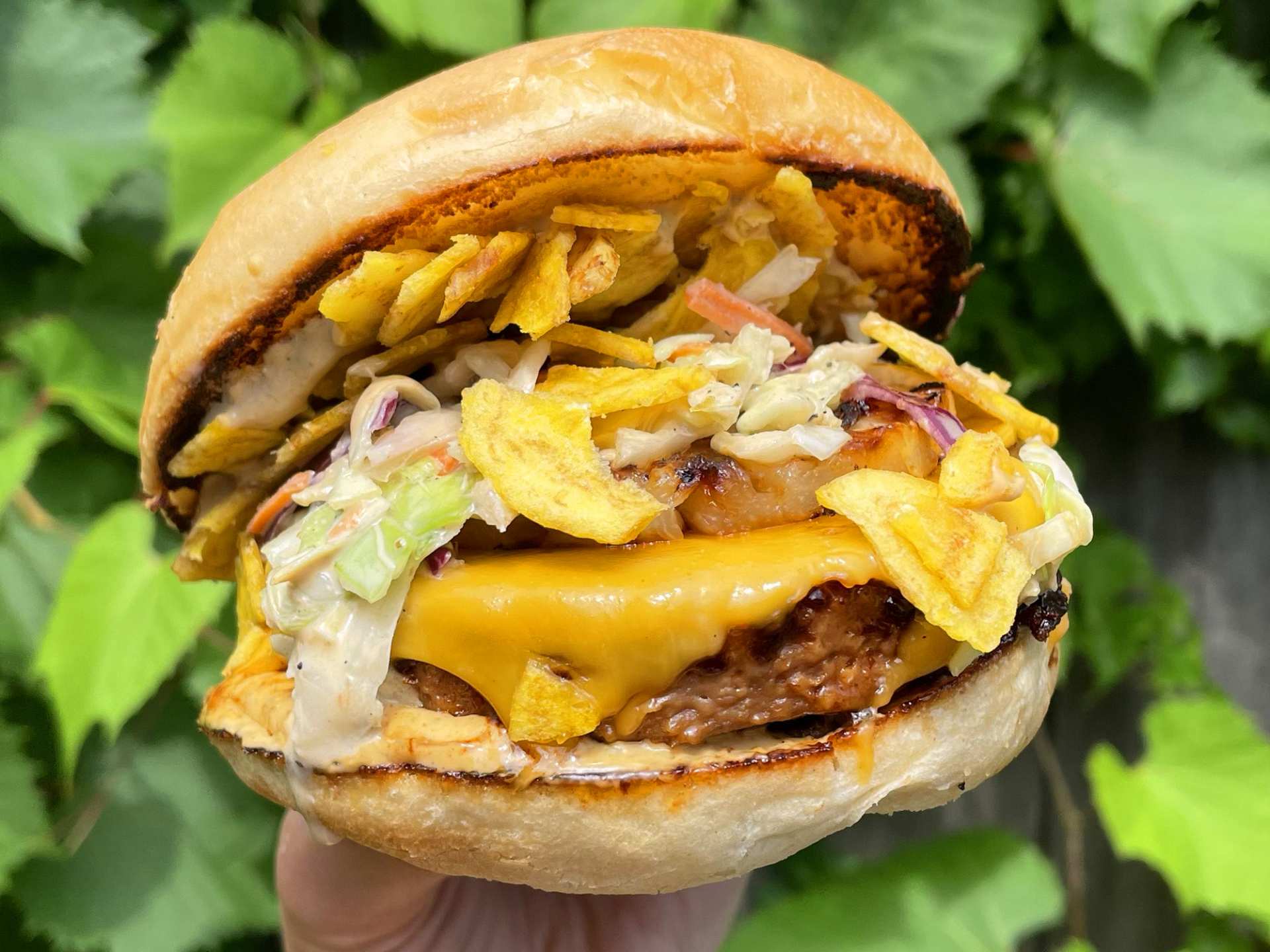 Best vegan restaurants in Toronto | A burger at Guerilla Burger overflowing with vegan cheese