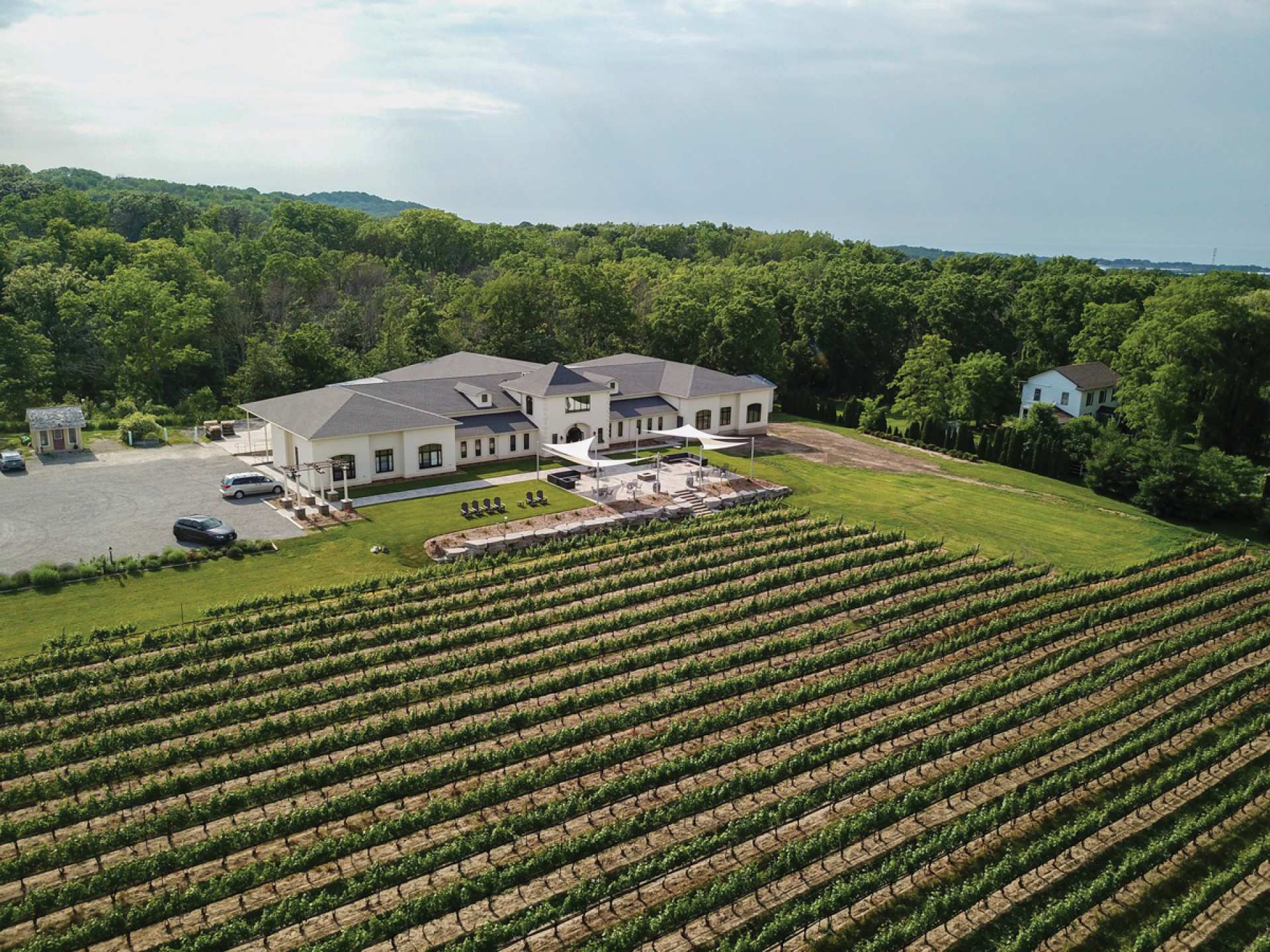 Best wineries in Beamsville | A drone shot of Rosewood Estates Winery