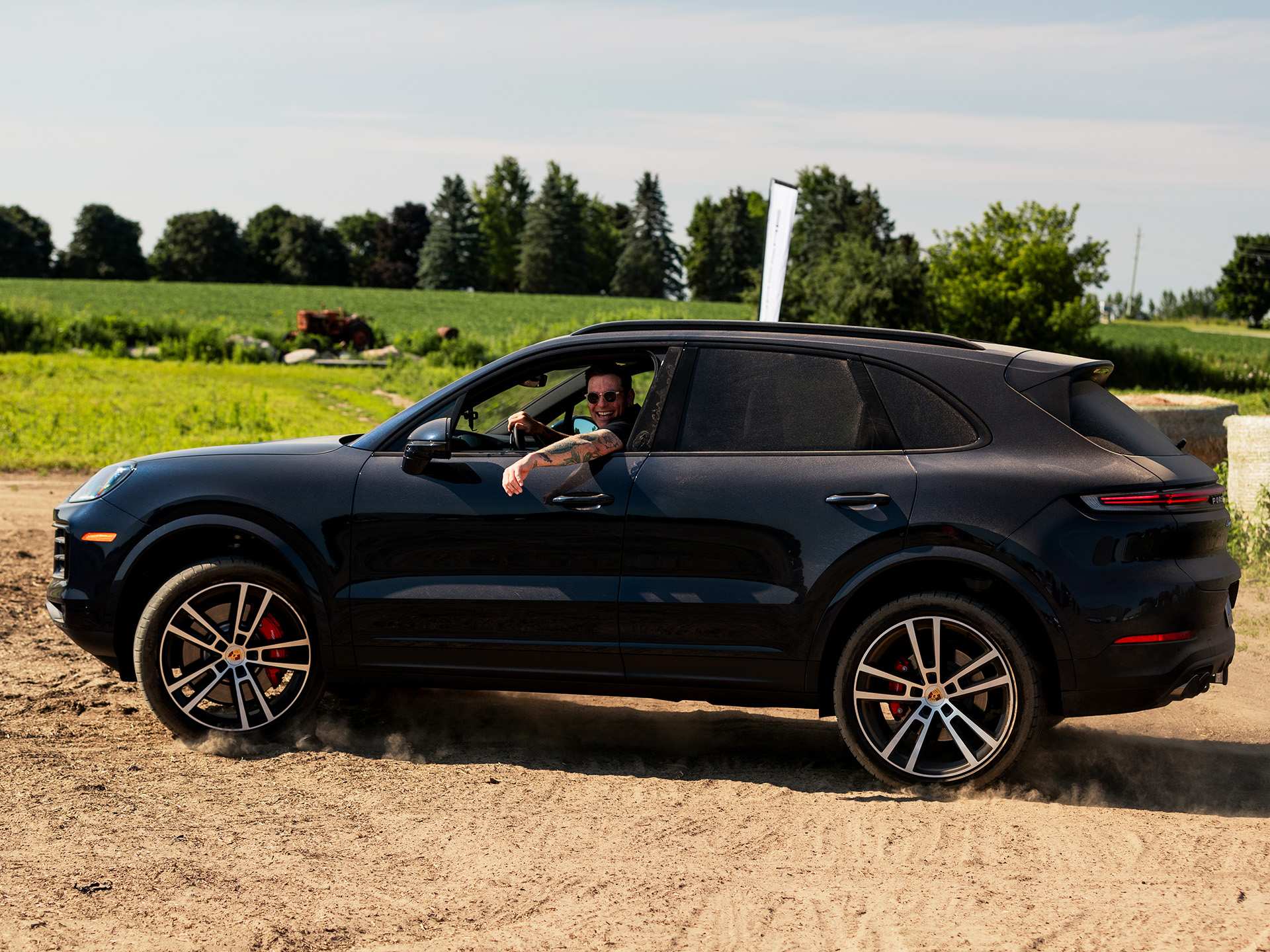 Chef Chuck Hughes in a Porsche Cayenne