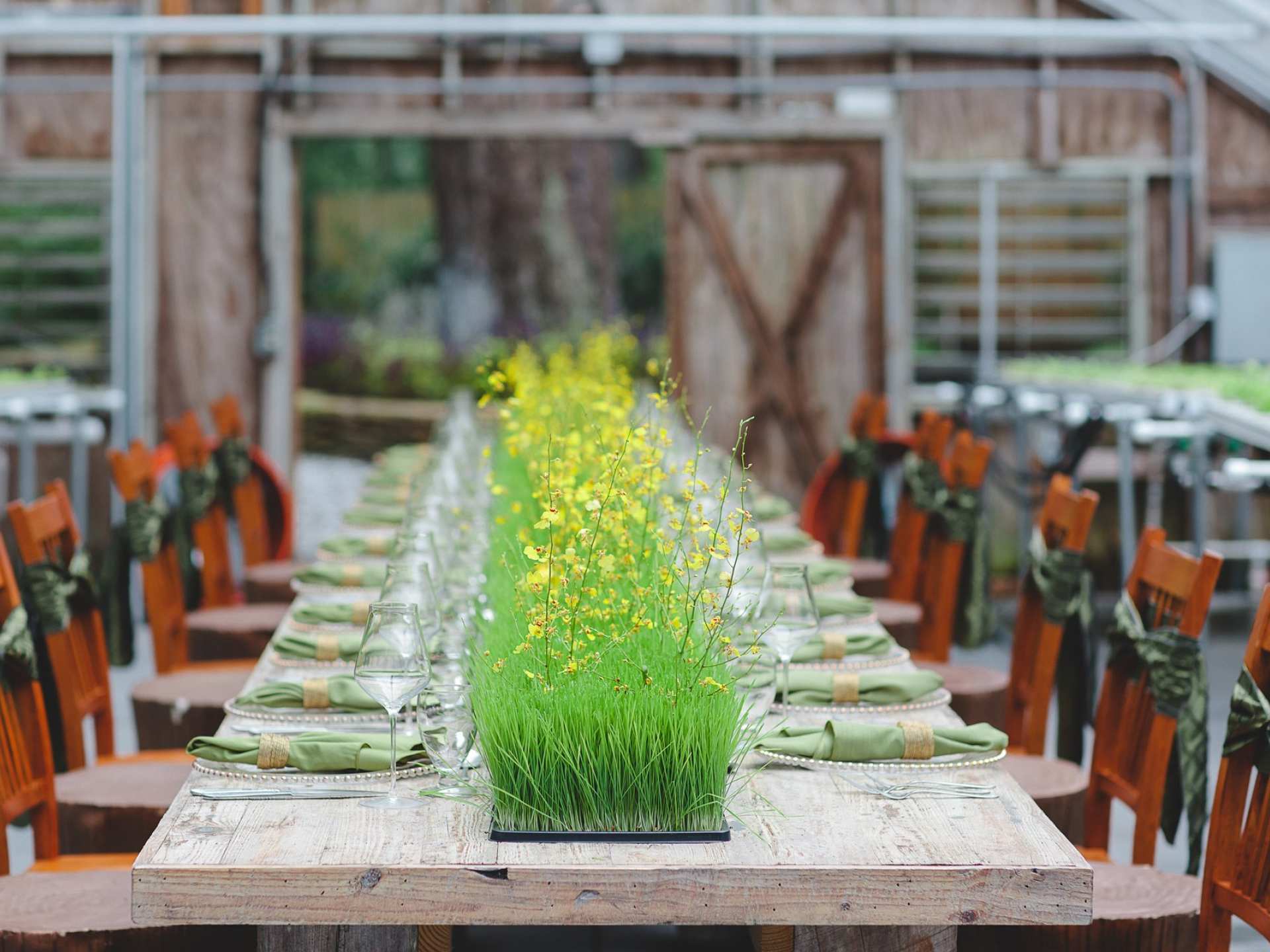 An event table at a restaurant on Amelia Island